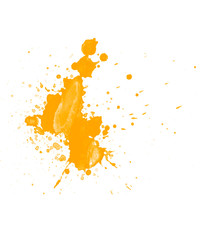 Yellow drops brush isolated on white. Yellow paint brush background