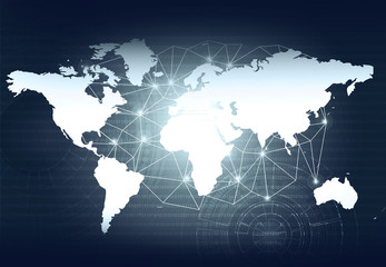 Global network connections. Digital  illustration.