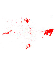 White background with red watercolor brush. Red watercolor spray brush