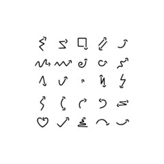 Vector set of hand drawn arrows