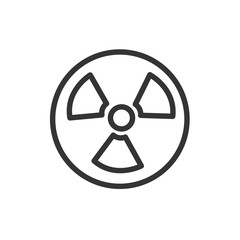 Radiation toxic symbol isolated on white background. Flat warning sign