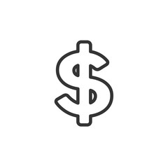 Money Line Icon Vector. Payment system. Coins and Dollar cent Sign isolated on white background.Money Line Icon VectorFlat design style.Money Line Icon Vector Business concept oin