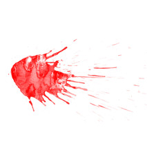 Blood splatter brush isolated on white background. Abstract red splat illustration
