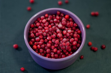 fresh cowberry in a bowl