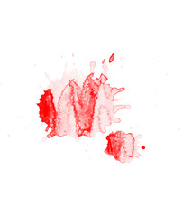 Red paint splash brush isolated on white background. Red brush illustration