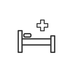 Fototapeta premium Intensive care unit line icon. Resuscitation, rehabilitation, hospital ward. Medicine concept. Vector illustration can be used for topics like healthcare, hospital, medical care