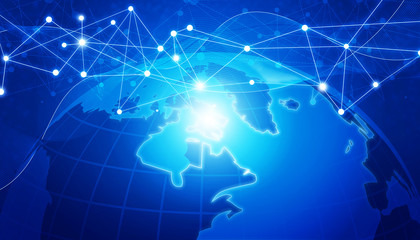 Abstract global network connection background. Digital illustration.