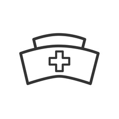 Nurse Icon - Vector Medical Assistant with Stethoscope and Cap for Health Care Services in Glyph Pictogram illustration