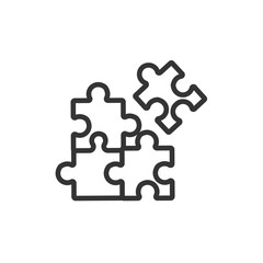 Fototapeta premium Puzzle icon vector, filled flat sign, solid pictogram isolated on white. Plugins symbol, logo illustration