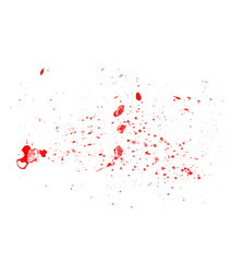 Red paint drop isolated on white. Red paint spray brush