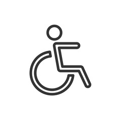Handicapped patient icon vector. Linear style sign for mobile concept and web design. Handicapped patient symbol illustration