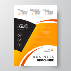 Flyer brochure design, business flyer size A4 template, creative leaflet yellow color