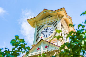 北海道の夏 札幌市時計台(旧札幌農学校演武場)