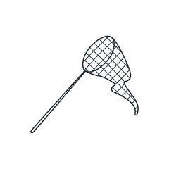 Net. Сatching trap. Vector linear icon on a white background.