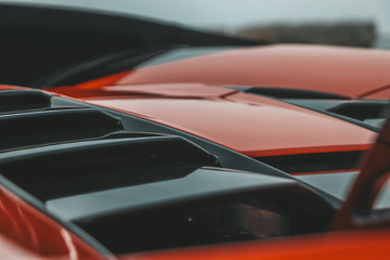 Fototapeta premium Red super sport's car in detail