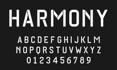 Set of alphabets font letters and numbers modern vector illustration