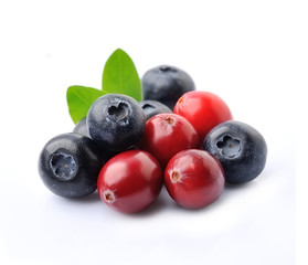 Sweet blueberries and cranberries.