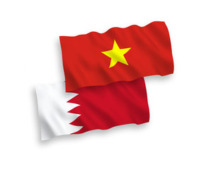 Flags of Bahrain and Vietnam on a white background