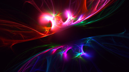 3D rendering abstract red fractal light background