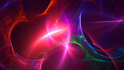 3D rendering abstract red fractal light background