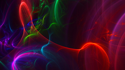 3D rendering abstract red fractal light background