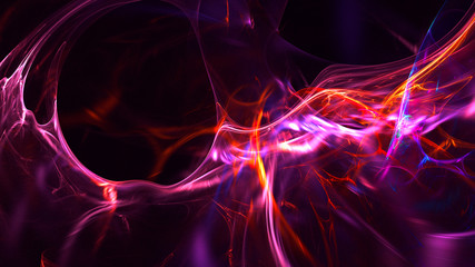 3D rendering abstract red fractal light background