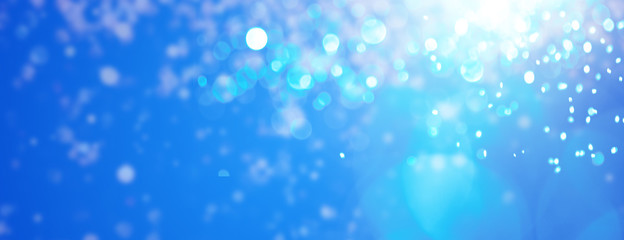 abstract blue light background with bokeh/Panoramic