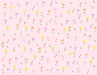 seamless pattern with flowers and leaves.Flora pattern for decorating, card making or gift wrapping. Flower pattern card for wedding or Valentine's day.