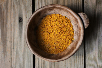 ceramic bowl with curry seasoning