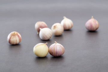 closeup from chinese bulb garlics