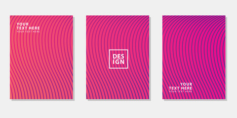 set of minimalist poster design with dynamic line 