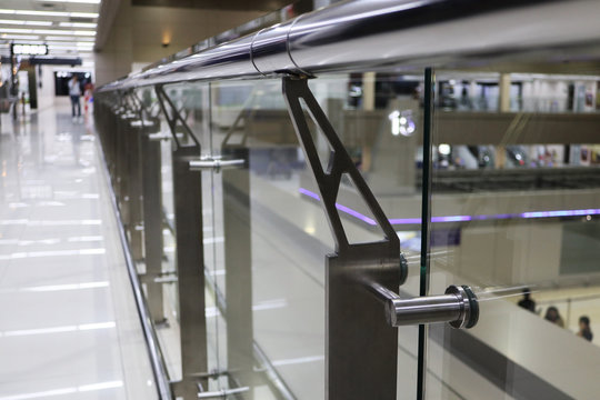Stainless Handrail Support fixing on Glass