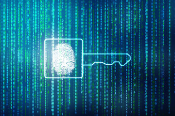 Fingerprint Scanning Technology Concept 2d Illustration