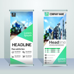 Naklejka premium Roll Up Banner brochure template - Vector illustration