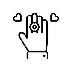 Black line icon for proposed 