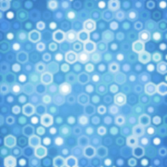 Technology illustration concept with blur effect. Abstract geometric background consisting of hexagonal figures.