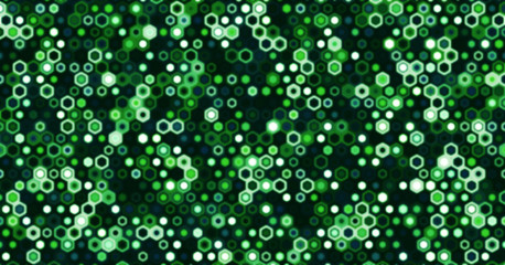 Technology illustration concept with blur effect. Abstract geometric background consisting of hexagonal figures.