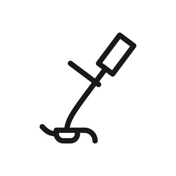 Gas Trimmer Isolated Icon, Gasoline Grass Trimmer Linear Vector Icon