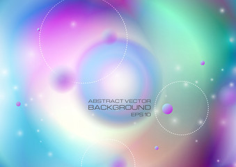 Abstract circles with lighting on blurred colors background