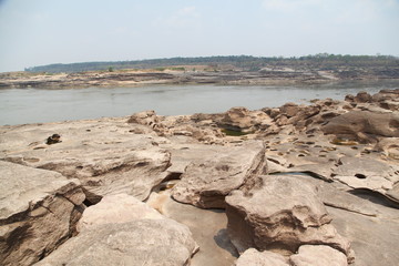 Rock holes Stone View Sam-Pan-Bok Grand Canyon in thailand