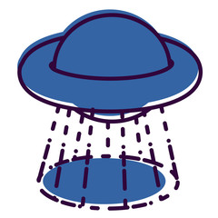 Space theme outline icon: UFO. Vector illustration.