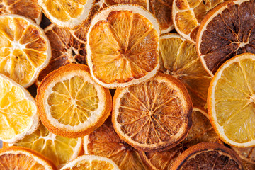 dried orange slices background