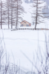 In the storm. Winter Chills in Riva di Tures. Italy