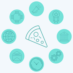 Pizza slice vector icon sign symbol