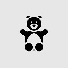 Fototapeta na wymiar Teddy bear vector icon. Filled flat sign for mobile concept and web design. Teddy bear glyph icon. Symbol, logo illustration. Vector graphics