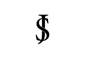 J S Monogram symbol isolated on white