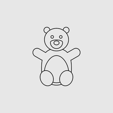 recommend clip art: Teddy bear vector icon. Lined flat sign for mobile concept and web design. Teddy bear glyph icon. Symbol, logo illustration. Vector graphics