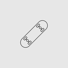 Skateboard vector icon. Lined flat sign for mobile concept and web design. Skateboard glyph icon. Symbol, logo illustration. Vector graphics