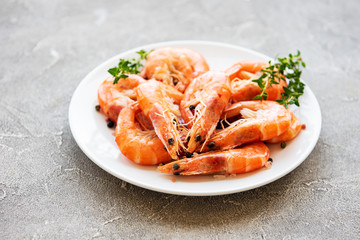 Shrimps on a plate