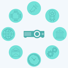 Projector vector icon sign symbol
